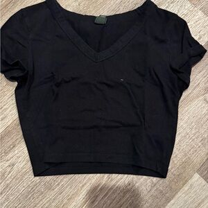 Wild Fable Black V-Neck Crop Top